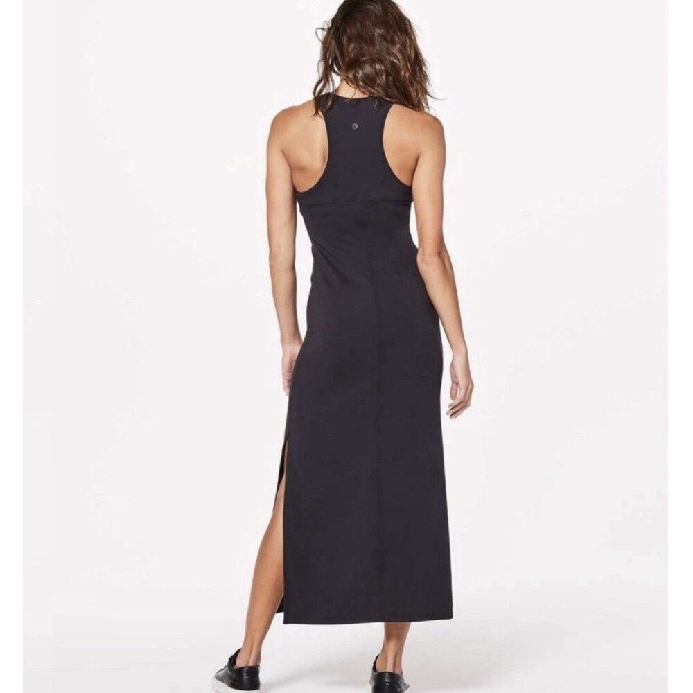Lululemon Black Get Going Dress Nulu Maxi Slim Fit Sz 4 Small Soft Lightweight - Picture 3 of 9